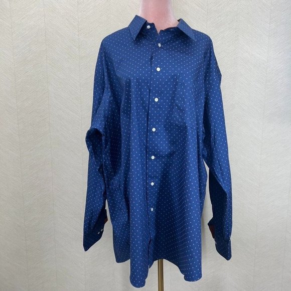 Paul Frederick Blue and Orange House Design Mens Button Up Collar Shirt Classic - Picture 1 of 8